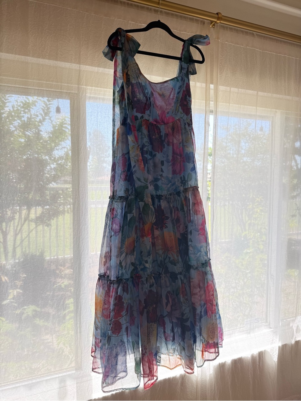 Francesca's Collections Ivanna Blue Floral Maxi Dress - Picture 5 of 5